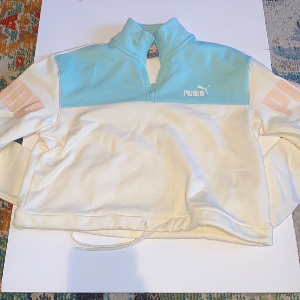 Puma Half Zip Cropped Sweatshirt